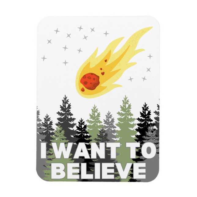 I Want to Believe Asteroid Magnet (Vertical)