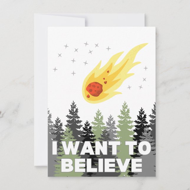 I Want to Believe Asteroid Notecard (Front)