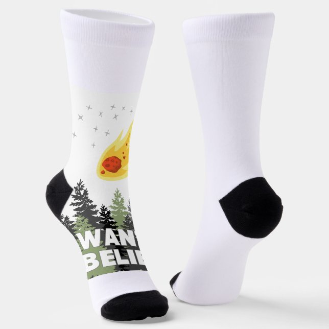 I Want to Believe Asteroid Socks (Angled)
