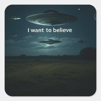 I want to believe square sticker
