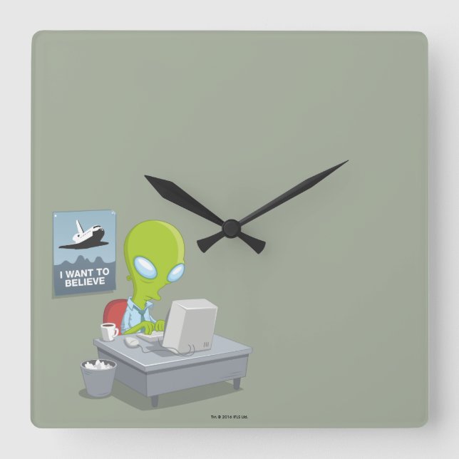 I Want To Believe Square Wall Clock (Front)