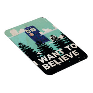 I Want to Believe Vintage Police Box Magnet