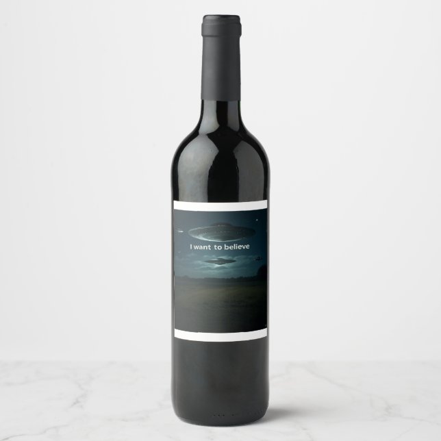 I want to believe wine label (Front)