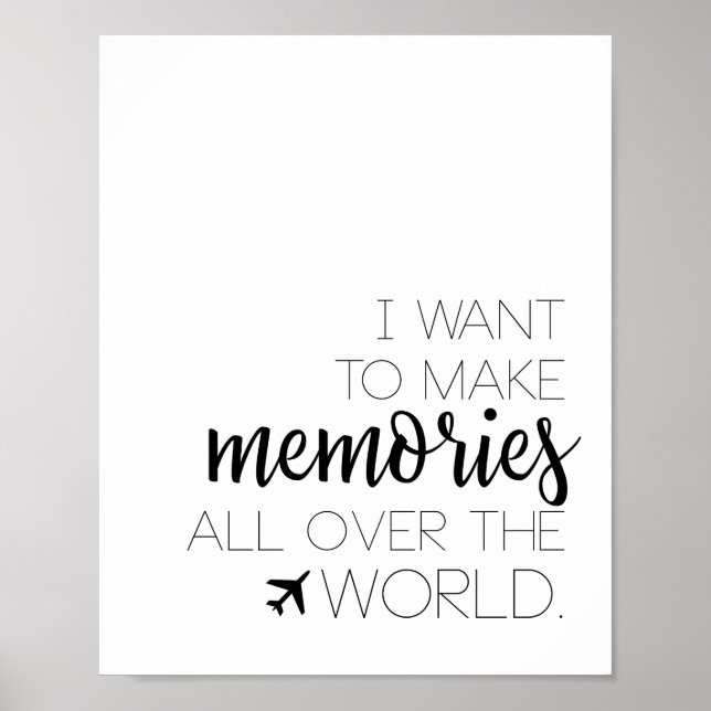 I Want To Make Memories All Over The World Poster (Front)