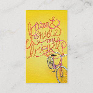 I want to ride my bicycle - 2 sided business card