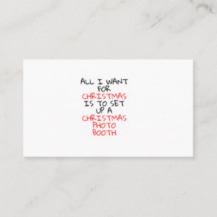I WANT TO SET A CHRISTMAS PHOTO BOOTH BUSINESS CARD