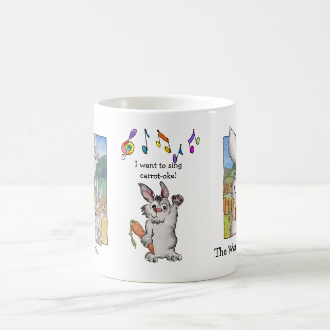 I Want to Sing Carrot-oke Rabbits Mug (Center)