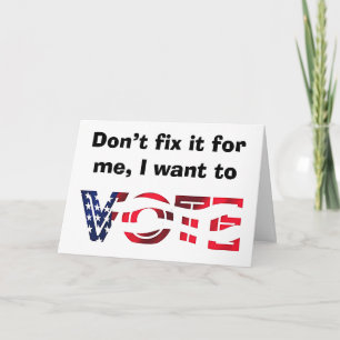 I Want to Vote Card