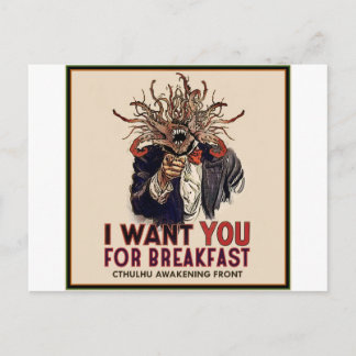 I want you for breakfast postcard