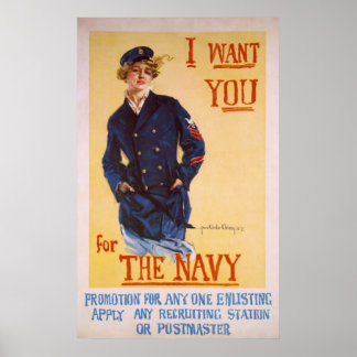 I Want You For The Navy World War I Recruiting Poster