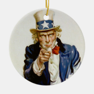 I Want You for U.S. Army by James Montgomery Flagg Ceramic Ornament
