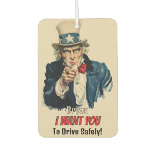 I Want You   Fun Uncle Sam Image Name Young Driver Air Freshener