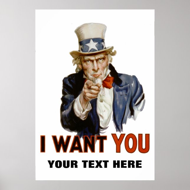 "i want you" personalized poster (Front)