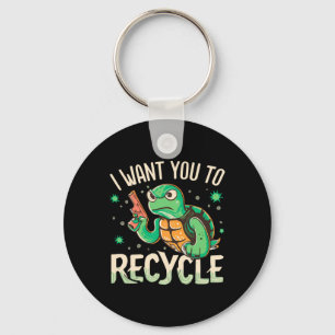 I Want You To Recycle Environmental Activism Squad Keychain