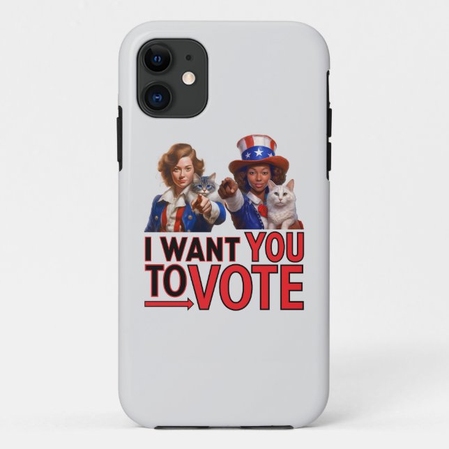 I WANT YOU TO VOTE (Cat Ladies) Case-Mate iPhone Case (Back)