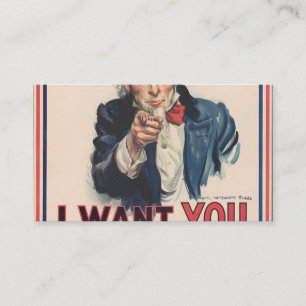 I Want You Uncle Sam Business Card