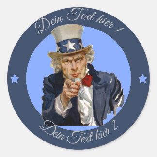 I Want You, Uncle Sam Classic Round Sticker