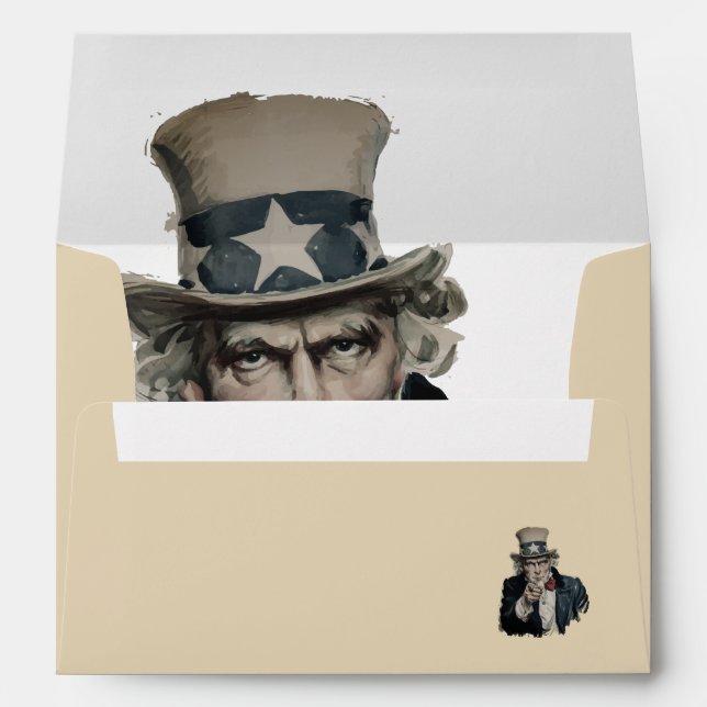 I Want You | Uncle Sam Vintage Beautiful Envelope (Back (Bottom))