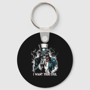 I Want Your Soul – Skeleton Sam Creepy Halloween H Keychain