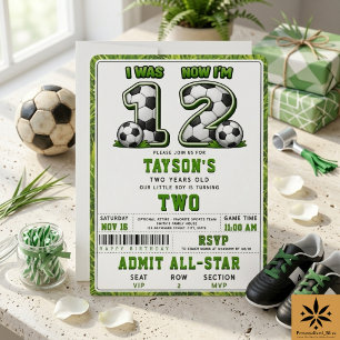 I Was 1 Now I’m 2 Soccer – All-Star 2nd Birthday Invitation