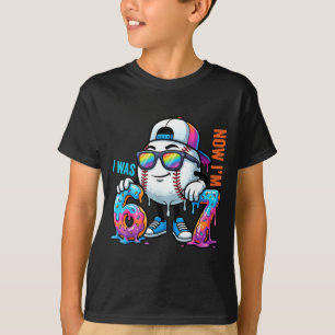 I was 6 i'm 7 birthday baseball boys kids 67 meme  T-Shirt