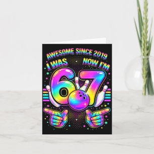 I was 6 i'm 7 bowling birthday party 7th birthday  card