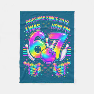 I was 6 i'm 7 bowling birthday party 7th birthday  fleece blanket