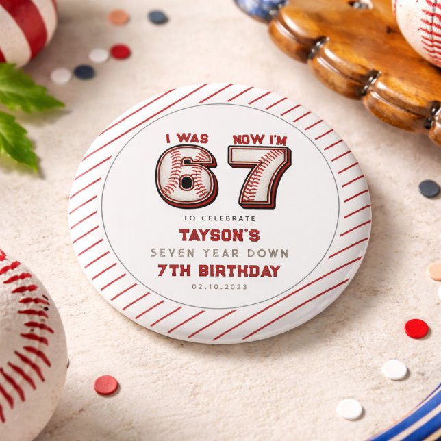 I Was 6, Now I’m 7 – Baseball 7th Birthday 1 Inch Round Button (I Was 6, Now I’m 7 – Baseball 7th Birthday Button
)