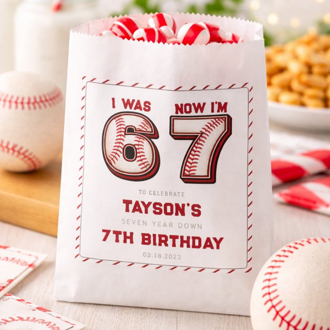 I Was 6, Now I’m 7 – Baseball 7th Birthday Favour Bag (I Was 6, Now I’m 7 – Baseball 7th Birthday Favor Bag
)