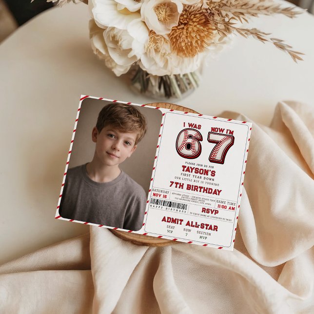 I Was 6, Now I’m 7 – Baseball 7th Birthday Invitation (I Was 6, Now I’m 7 – Baseball 7th Birthday Invitation
)