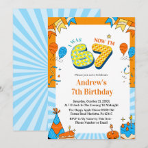 I Was 6 Now I’m 7 Colorful Kids Birthday Party