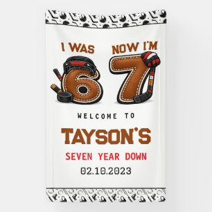 I Was 6, Now I’m 7 – Hockey 7th Birthday Party Banner