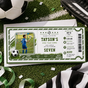 I Was 6, Now I’m 7 Soccer America 7th Birthday  Invitation