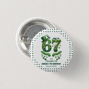 I Was 6 Now I’m 7 St. Patrick’s Day Boy Birthday 1 Inch Round Button