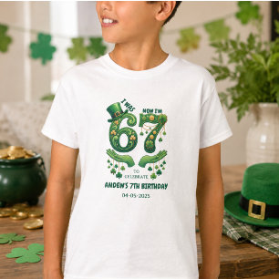 I Was 6 Now I’m 7 St. Patrick’s Day Boy Birthday T-Shirt