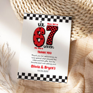 I Was 6, Now I’m 7 – Twin 7th Birthday for Kids Thank You Card