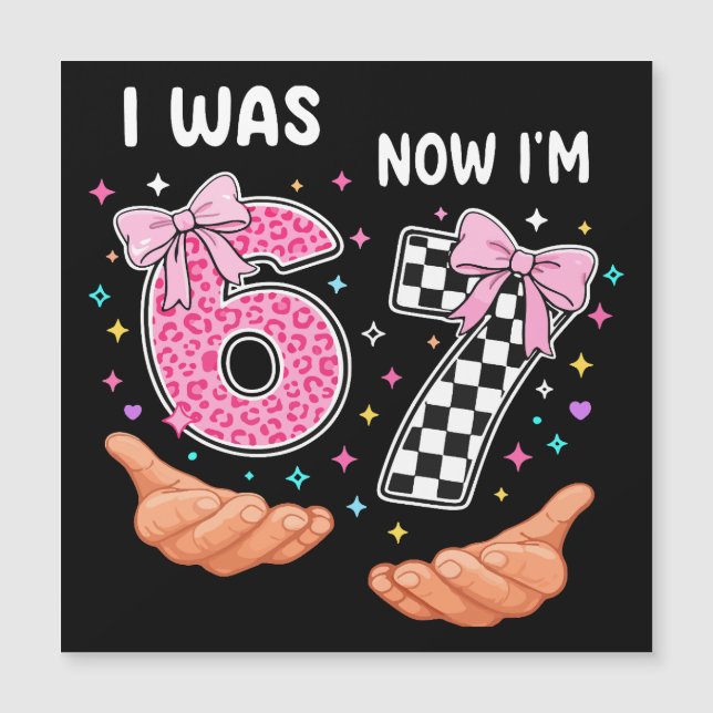 I was 6 now I'm 7 cute birthday numbers (Front)