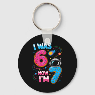 I Was 6 Now I'm 7 Funny 7 Year Old Birthday Astron Keychain