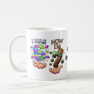 I Was 6 Now I'm 7 Gamer Birthday Pixel Block Build Coffee Mug