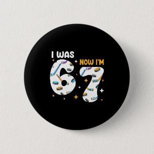 I Was 6 Now Im 7 Hockey Birthday 2 Inch Round Button