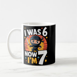 I Was 6 Now Im 7 Ninja Seventh Birthday Party Coffee Mug