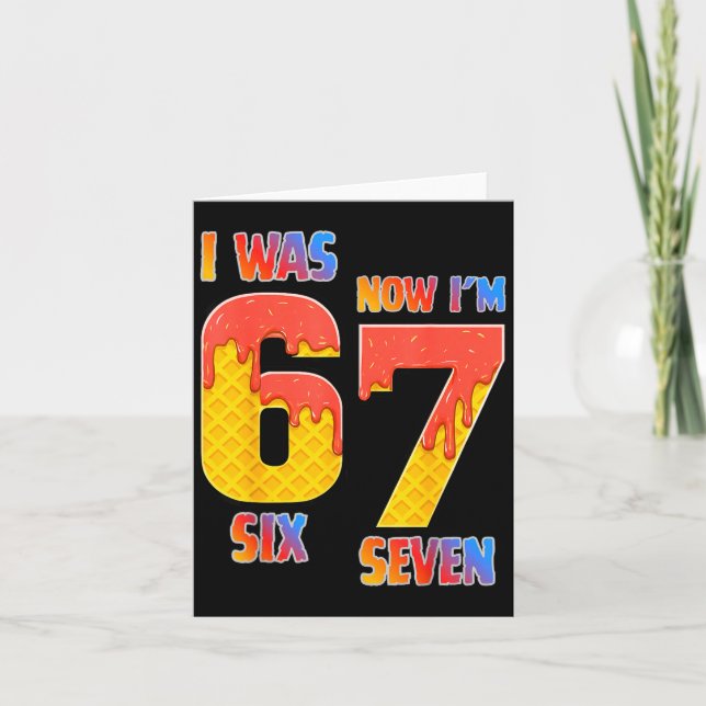 I Was 6 Now I'm 7 Year Old 7th Birthday Boy 7 Year Card (Front)