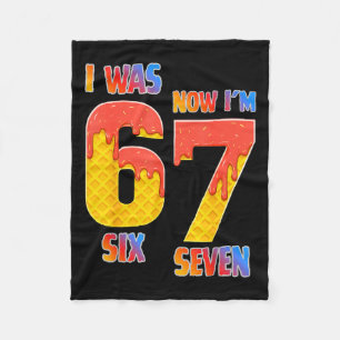 I Was 6 Now I'm 7 Year Old 7th Birthday Boy 7 Year Fleece Blanket