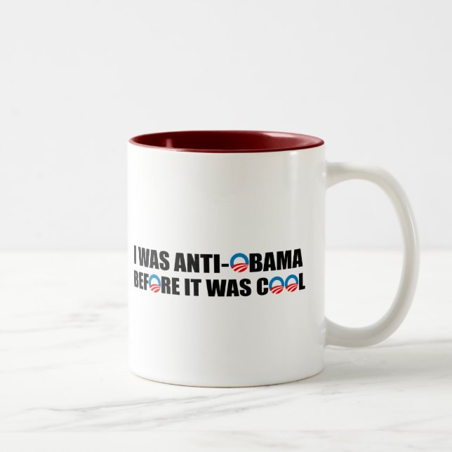 I WAS ANTI-OBAMA BEFORE IT WAS COOL Two-Tone COFFEE MUG (Right)