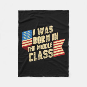 I Was Born In The Middle Cl Trump 2024 1  Fleece Blanket