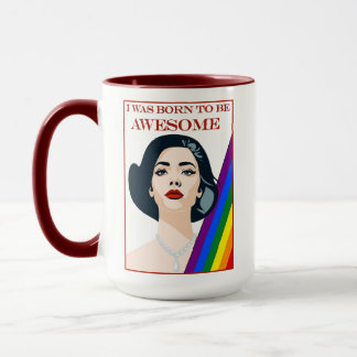 I Was Born to be Awesome Retro Vintage Gay Female  Mug