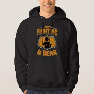 I Was Fighting A Bear Retro Broken Arm Injury Elbo Hoodie