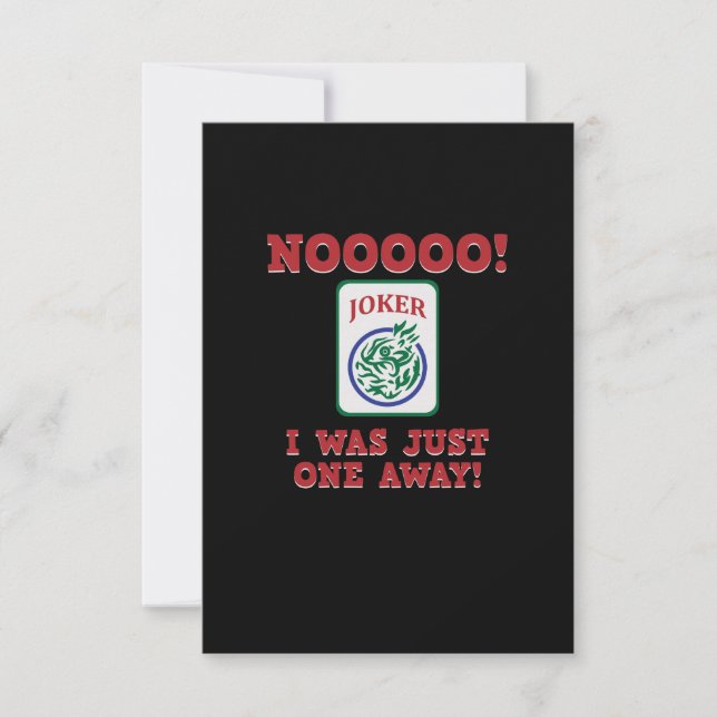 I Was Just One Away Mahjong Game Player Games RSVP Card (Front)