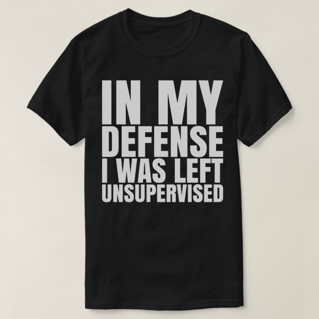 I Was Left Unsupervised White Text Baseball T-Shirt (Design Front)