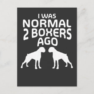 I was Normal 2 Boxers Ago - Funny Dog Postcard